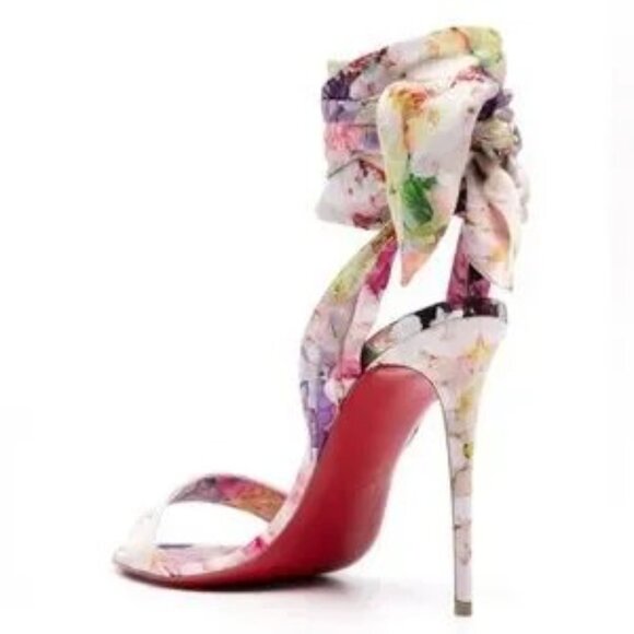 Christian Louboutin red bottom Floral satin ribbon weavers - Picture 7 of 7